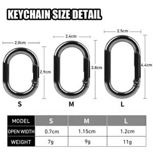 12Pcs/Pack Metal Oval Spring O Ring Openable for Leather Bag Handbag Strap Buckle Keyring Pet Chain Snap Clasp Clip Carabiner