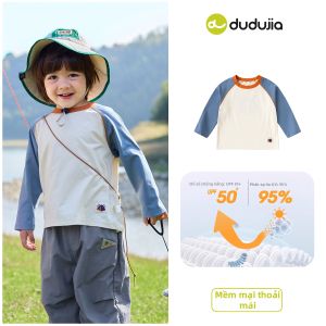 DUDUJIA | Áo Thun Dài Tay UPF50+ cho Bé Trai và Bé Gái Đi Ngoài Trời