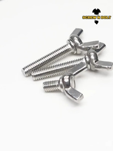 น็อต สกรู หางปลา ปีก สี่เหลี่ยม สแตนเลส 304 เกลียวมิล หยาบ M3 / Wing Screw Rectangular SUS304 DIN316 M3