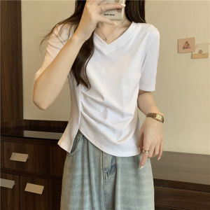 Stylish Comfortable Irregular V-Neck T-Shirt