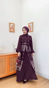 Lexa Gamis Brokat Modern Warna Elegan Dress Muslimah Premium Baju Lebaran & Kondangan