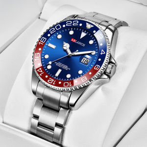 ARLANCH 305 แฟชั่นผู้ชายเหล็กนาฬิกาควอทซ์ไฟกลางคืนวันที่จําลองสันทนาการกีฬาธุรกิจกันน้ําผู้ชายนาฬิกาควอทซ์