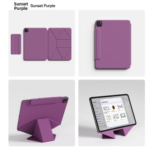 Zoyu | Height-Adjustable iPad Pro Case with Anti-Bending Rotatable Magnetic Split Dual-Sided Clip and Pen Slot