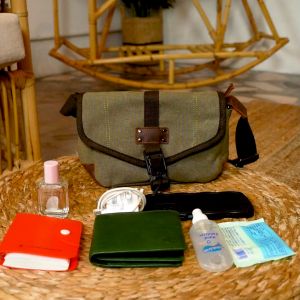 Jack Studio Free Engrave Name Canvas Leather Trendy Crossbody Sling Messenger Bag – BAD 40104