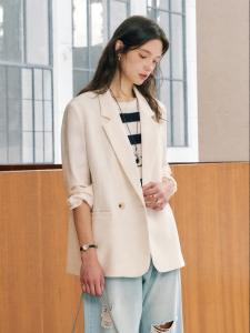 KUHNMARVIN | Áo Blazer Phong Cách Tối Giản Màu Trắng cho Nữ