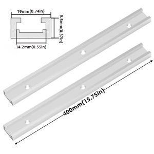 2Pcs 19/30 Type Tracks T Slot Miter Jig Tool for Woodworking Router Table Aluminum Alloy Miter Track Jig Fixture Track Jig Tool