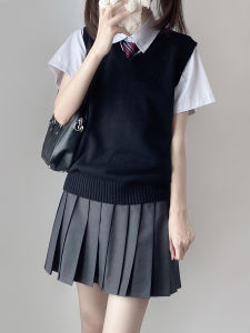Qiqi Original JK Uniform Vest Vest Sweater Loose Japanese College Style Female Knitwear Sleeveless Vest Fall and Winter