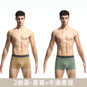 Spring and Autumn Pure Cotton Underwear Boys Gold Soil Yellow Boxer Shorts Pima Cotton Breathable Fashion Trendy Unique Summer