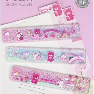 1 Thước Nhũ Nước Gấu Dâu Dài 20 cm Dễ Thương Dành Cho Bé - Thước Gấu Dâu - Thước Đo Kẻ Gấu Dâu Dễ Thương Hồng Có Nhũ Kim Tuyến 20cm