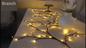 Vimite 1.8M/2.3M Flexible Willow LED Light String DIY Warm White RGB Multicolor Light 144LED Gentle Light Remote Control 8 Lighting Modes Outdoor Waterproof Atmosphere Light Party Garden Halloween Christmas Living Room Restaurant Bedroom Decorative Light