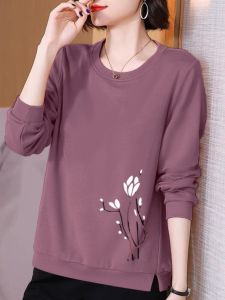 Slimming Round Neck Sweatshirt: New Style Women's Fashion Autumn Top