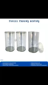 Toples Kue Kering Plastik Jar Toples Tabung Toples Kue Nastar (Isi 1 Set-WTB16)