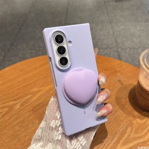 Luxury Macaron Heart Kickstand Skin Feel Magnetic Case For Samsung Z Fold 8 Ultra 7 6 5 For Magsafe Charge Slim Anti-drop Cover