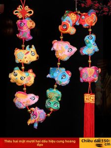 Đồ Trang Trí Treo Phòng Khách Thêu Hai Mặt Của 12 Con Giáp Năm Rồng Đồ Trang Trí Treo Trong Nhà Trang Trí Cho Lễ Hội Năm Mới