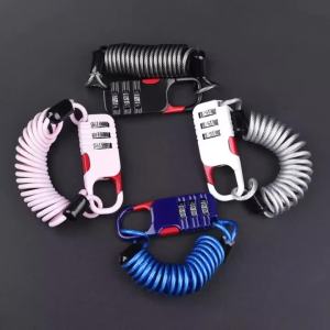 Motorcycle Bicycle Anti Theft Motorcycle Three Digit Password Combination Safety Cable Wire Rope Helmet Lock Bicycle Lock