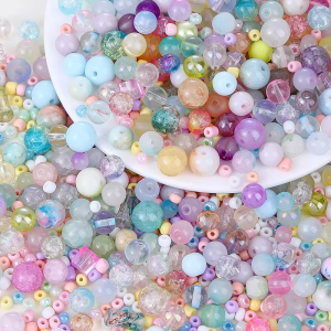 50g Assorted Glass Beads 2-10mm Colorful Crystal Beads for Jewelry Making Bracelets Earrings Necklaces Crafts Making DIY Art