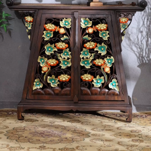 ไม้เนื้อแข็งเทพเจ้าแห่งความมั่งคั่งพระพุทธรูปบูชาโต๊ะตู้ธูปโต๊ะฟักทองดอกไม้เก็บตู้ตกแต่งบ้านไทยวินเทจลมตู้เก็บของ