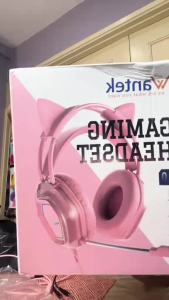Wantek V10 Cat Ear RGB Wired Gaming Headset with Mic 50mm Driver 3.5mm for PC Laptop PS4 PS5 Switch