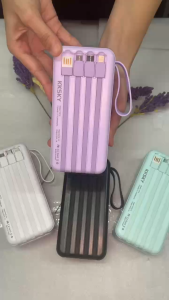 KKSKY Power bank original 30000 mAh fast charging 20000mAh branded heavy duty powerbank type c with 2 USB outputs 3 cables for iphone andriod/samsung sale promo black purple blue whitecan charge 3 phones once time