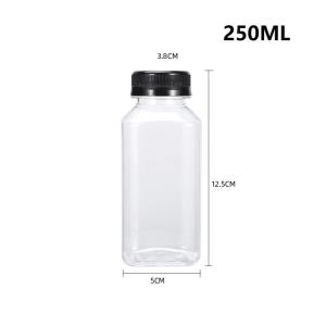 Empty Clear Plastic Juice Bottles With Lids Bulk Storage Containers for Juice Drink Milk Jam