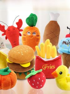 Tough Plush Dog Toys Bull Mastiff Chew Ball Rope Sound Making Fruit Cartoon Animal Cat Pet Supplies Rubber Ball Shaped Toys