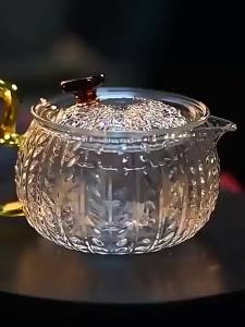 JUSTINLAU 300/600ml Glass Teapot High Borosilicate Glass Flower Tea Pot with Tea Infuser Heat-resistant Thickened Glass Tea Set