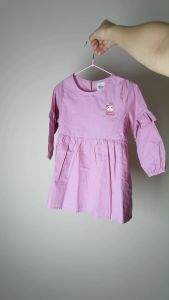DN1227 Dress Budak Perempuan Blouse Budak Perempuan Baju Lengan Panjang Plain Cotton Long Sleeves