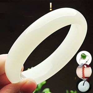 Xinjiang Hetian Jade Jade Bracelet Childrens Natural a Cargo Topaz White Jade Kunlun White Jade Bracelet with Certificate