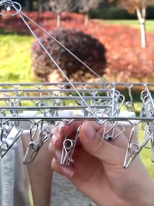 Socks Stainless Steel Clothes Hanger Multi Clip Drying Household Dormitory Balcony Clothes Hanger