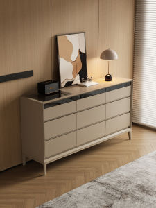 Minimalist 9-Drawer Solid Wood Storage Cabinet