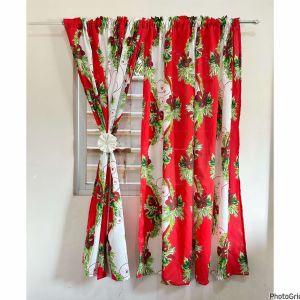 Christmas Design  Ribbon Redwhite Curtain matchy matchy 7ft6ftlababo