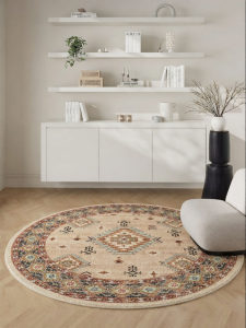 MENGSHANGDIAN | Luxurious High-End Easy-Care Round Carpet