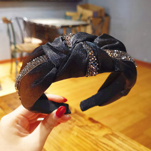 K-style Retro Lace Polka Dot Headband South Korea Cute Wide Edge Pressure Hair Net Red Hairpin Female Cloth Headband Head Accessories