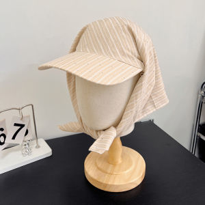 Y2K Korean Version Embroidered Plaid Strap Headscarf Hat Womens Spring Summer Thin Fashion Curved Brim Sun Cap Baseball Hat