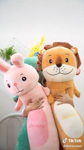 GỐI ÔM MINISO HÌNH THÚ GỐI ÔM ĐẦU THÚ SƯ TỬ KHỈ ẾCH THỎ GỐI ÔM AN TOÀN CAO CẤP CHO BÉ