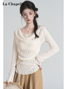 La Chapelle | Lace Patchwork Fake Two-piece Thin Sun Protection Long-sleeved T-shirt