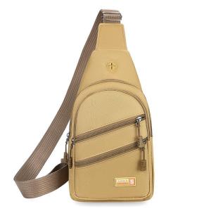 2025 New Mens Fashion Canvas Backpack Single Shoulder Bag Multi-Functional Sporty Crossbody Bag Casual Zipper Closure