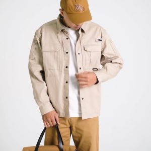 MGee Jaket Kemeja Pria Jacket Mgeeworks Jazper C001 Khaky