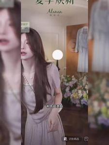 Váy Dài Mùa Hè Phong Cách Pháp Chấm Bi Tôn Dáng