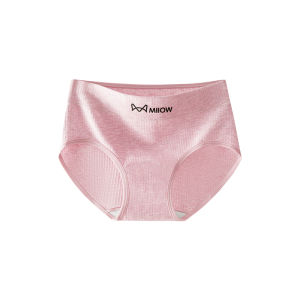 Miiow | Pure Cotton Antibacterial Womens Underwear Breathable Seamless Triangle Shorts Mid Waist Design Comfortable Underpants