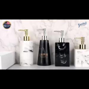 Hotel Toilet Marble Bath Hand Sanitizer Soap Dispenser Press Pump Bottle Botol Pam Penekan Mandi Marmar Tandas