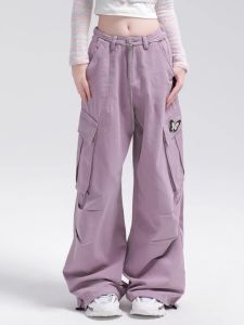 2024 Womens Butterfly Belted Straight Leg Workwear Pants Floor-Length Trousers Casual Slimming Wide Leg Pants for All Occasions