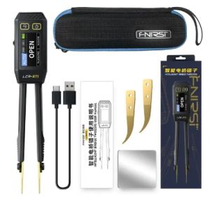 FNIRSI เครื่องมือ LCR-ST1ไดโอดต่อเนื่องอุปกรณ์ทดสอบกระแสไฟการเหนี่ยวนำความจุของความต้านทานเครื่องทดสอบ ESR LCR SMD ในแหนบอัจฉริยะขนาดเล็ก