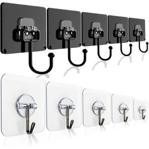 5 ชิ้นตัวยึดสติกเกอร์หมุนได้กันน้ำตามความต้องการ ตะขอติดผลสติกเกอร์แบบหมุนได้กันน้ำ