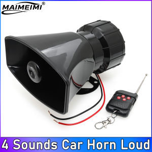 RYSJM | Car Horn With Remote Control Car Warning Alarm Fire Siren Horn Loudspeake Loud 12V 4 Sounds Speaker Wireless Electronic
