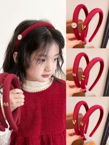 New Year Celebration Red Hairband for Girls Non-Tightening Hair Accessories Festive Headwear Baby Girls Fashionable Hair Clip