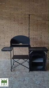 พร้อมส่งในไทย ชุดโต๊ะครัวครบชุดตรงภาพทุกอย่าง พับได้พร้อมกระเป๋าจัดเก็บ (สีดำคุมโทน)