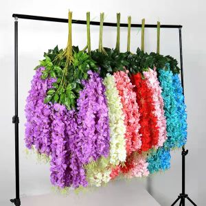 Tanaman Hias Rambat Bunga Wisteria Plastik Juntai Wedding Dekorasi Hanging Outdoor Indoor PBP102