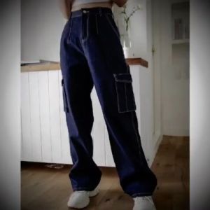 Cargo Pants Celana Jeans cargo wanita jeans Premium Hight Waisht