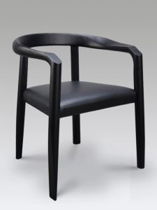 Nordic Style Solid Wood Chair Black Armchair Soft Padded Casual Dining Chair Designer Furniture Home Use Simple Leisure Chair